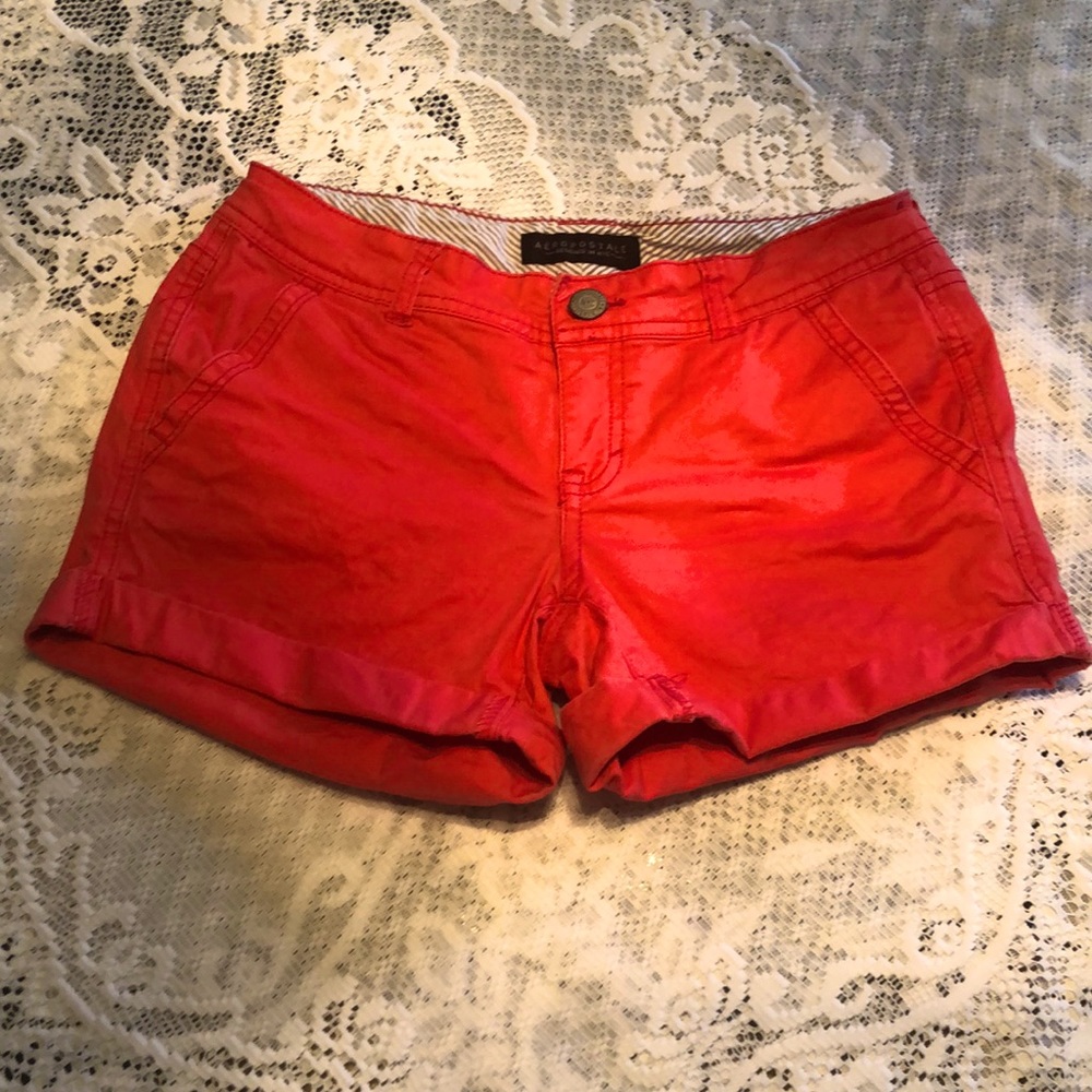 Aeropostale midi twill shorts salmon color size 0